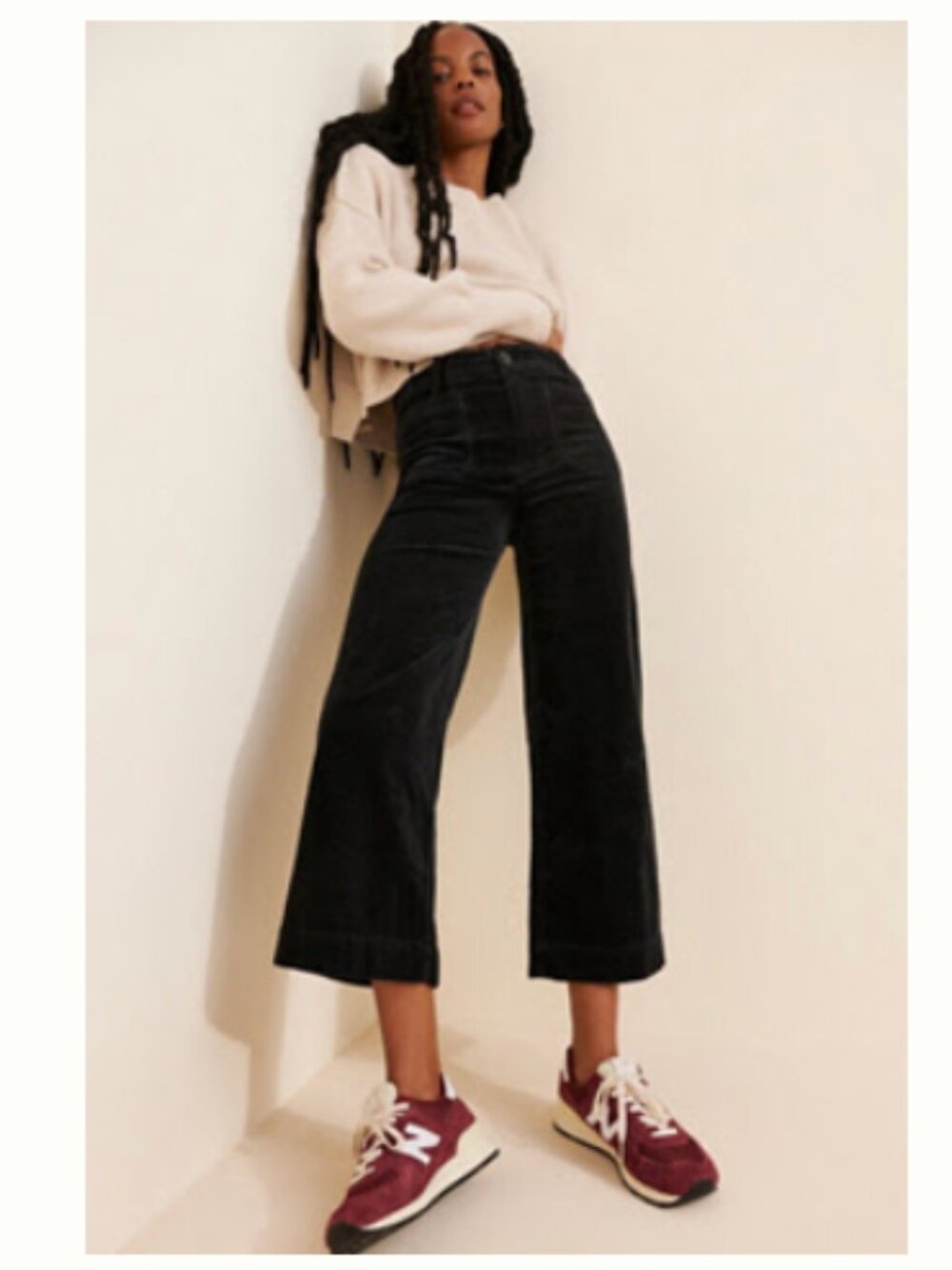 Anthropologie NWOT Maeve Colette Cropped Wide-Leg Corduroy Pants